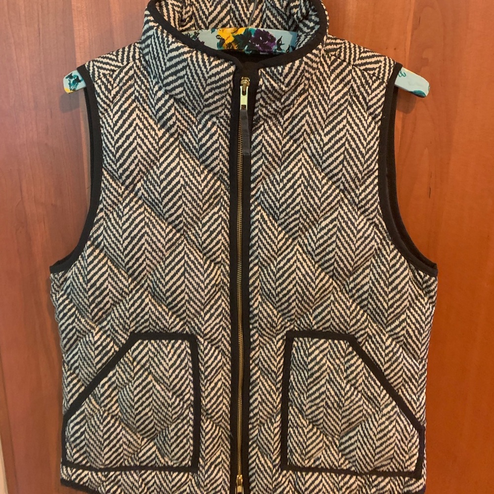 J. Crew Excursion Quilted Vest Herringbone M